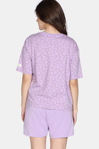Zivame 2 Mile Fashion Knit Cotton Loungewear Set - Orchid Bloom — thumbnail 5